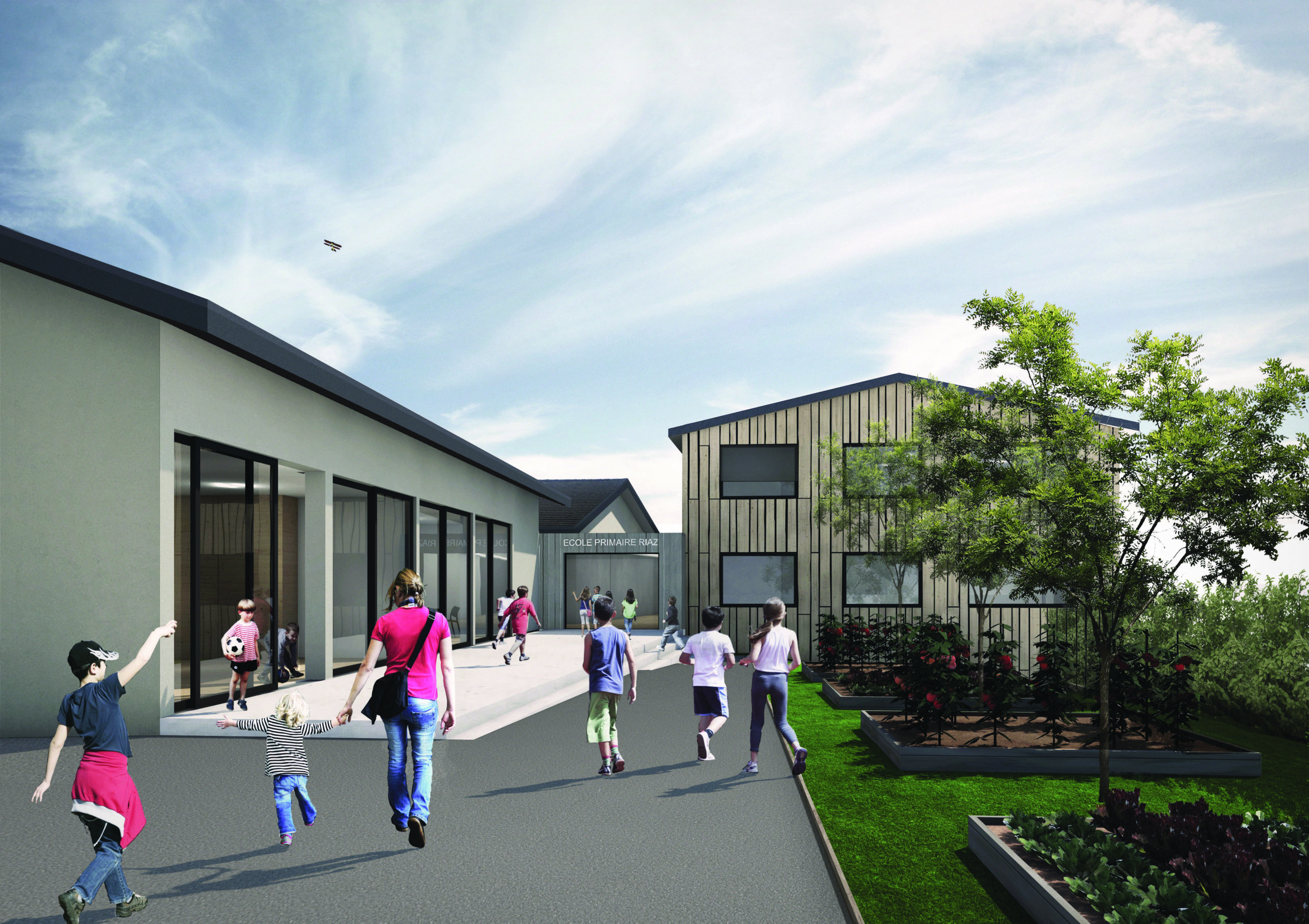 Bâtiment scolaire à Riaz